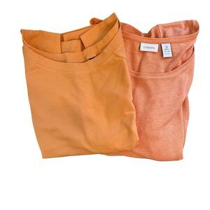 Lot of 2 Chico’s Nordstrom Short Sleeve T-Shirts Sz 3 (XL) Melon NWT & Peach
